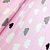 Ткань Облачка белые, серые на розовом фоне, сатин, 100% хлопок, Китай
